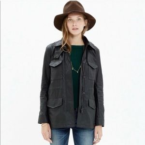 Madewell‎ Coated Roadtrip Jacket Black Plaid Hood Size Small Outdoors Travel
